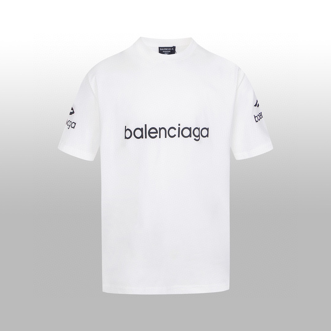 Balenciaga Vêtements T-Shirt Imprimé Unisexe Collection printemps – été Manches courtes