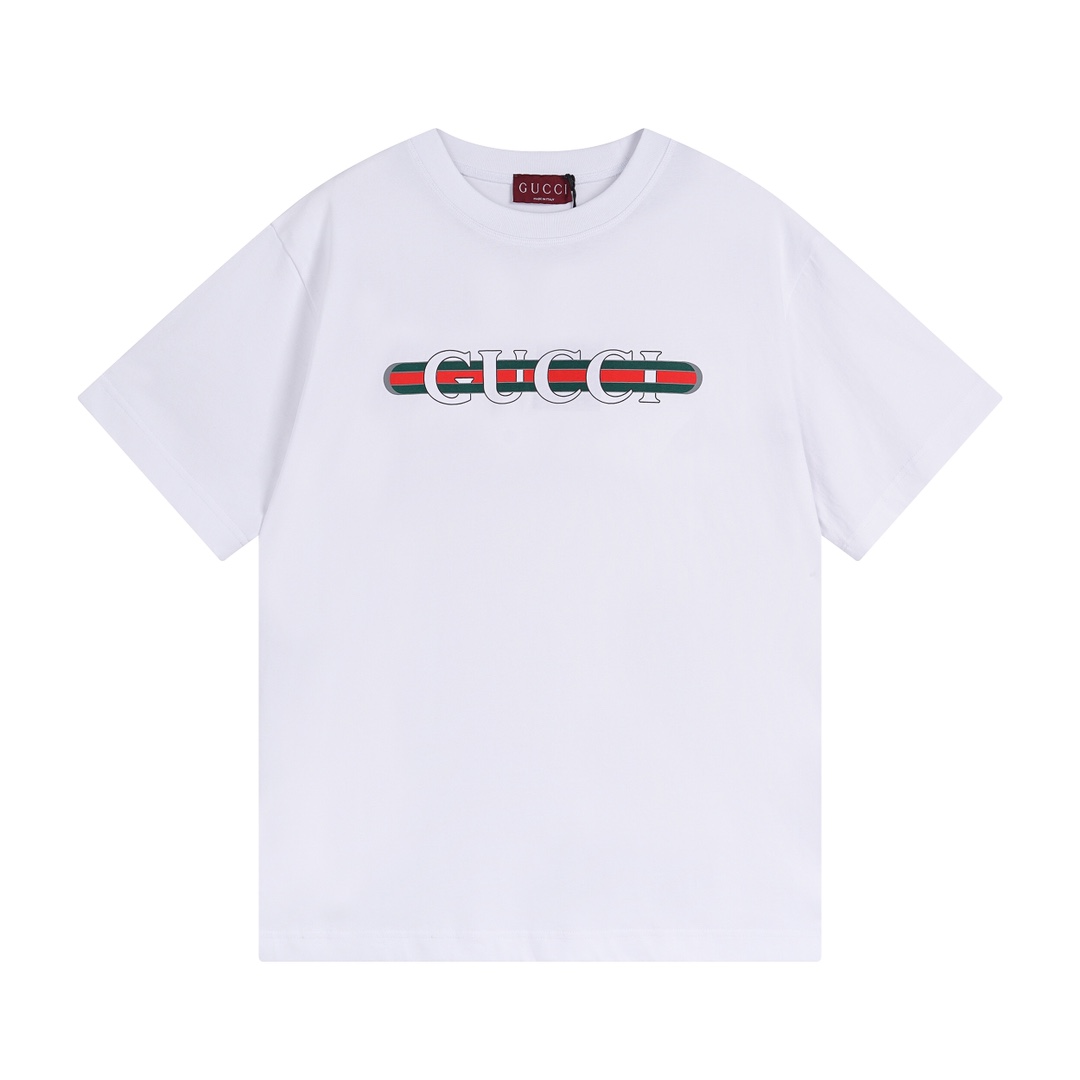 Versión correcta de alta calidad G 2024ss Camiseta de algodón tejido con estampado de letras. La colección de principio…