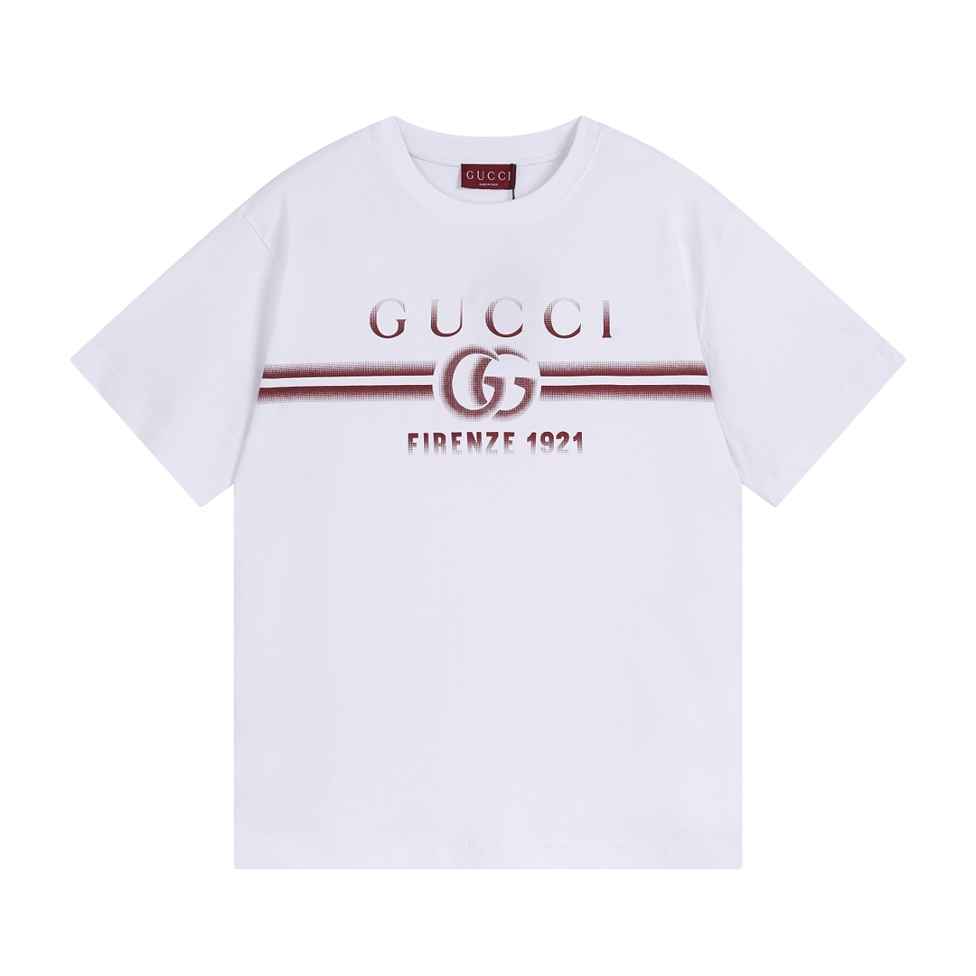 Versión correcta de alta calidad G 2024ss Camiseta de algodón tejido con estampado 1921. La colección de principios de …