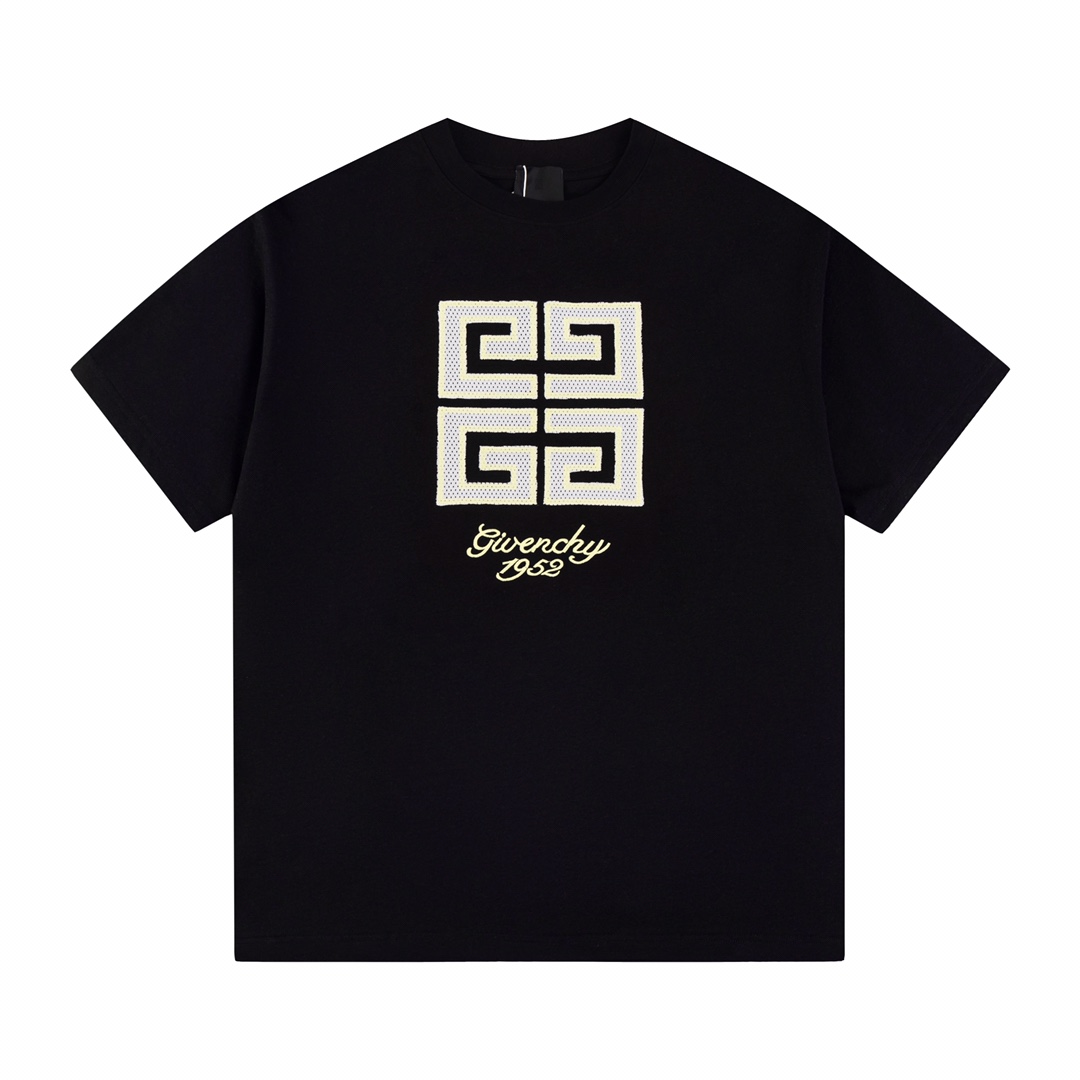 Givenchy Vêtements T-Shirt Peigne de coton Coton Série d’été Manches courtes
