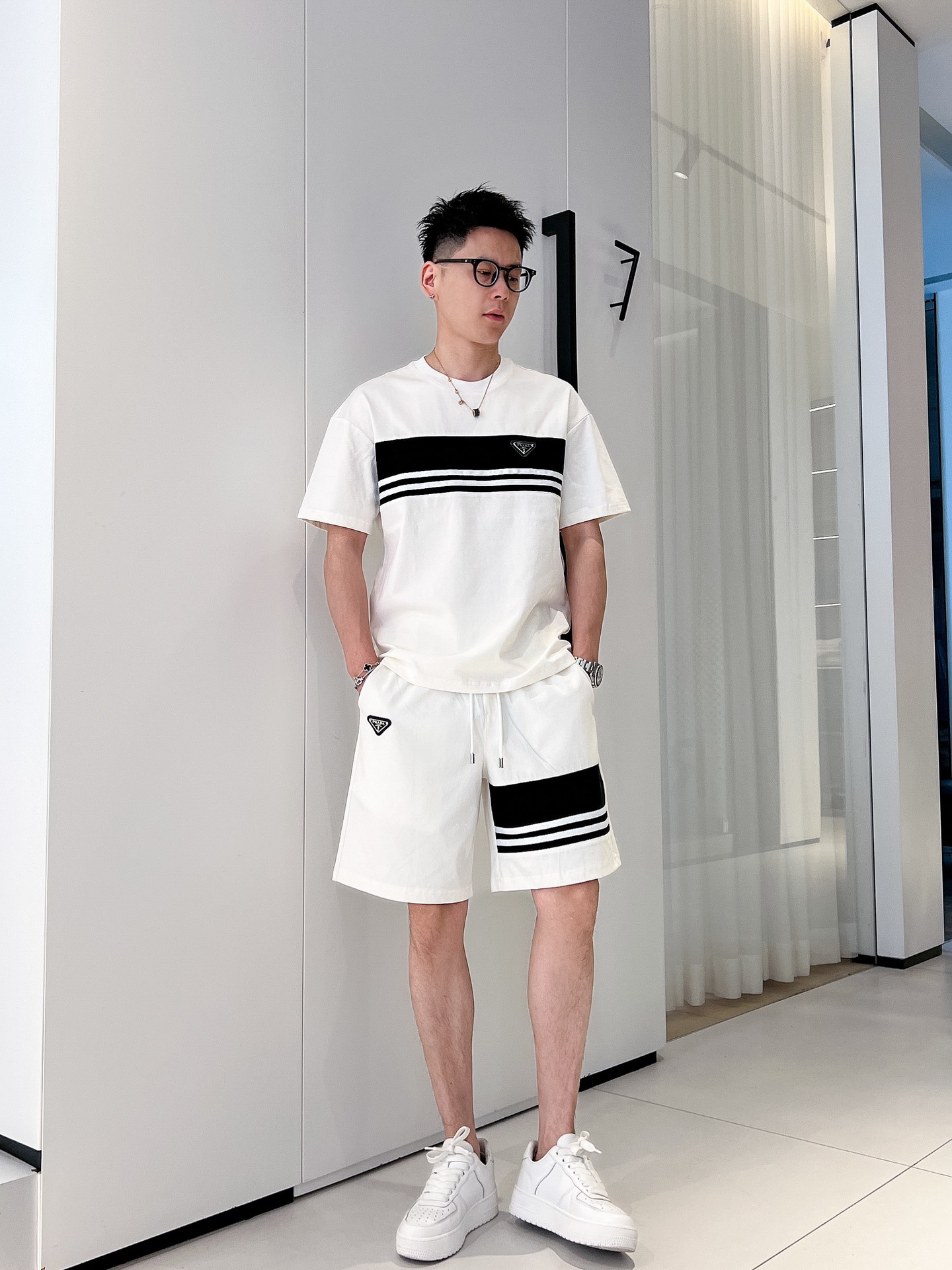 Prada Clothing Shorts T-Shirt Two Piece Outfits & Matching Sets Cotton Fashion Short Sleeve