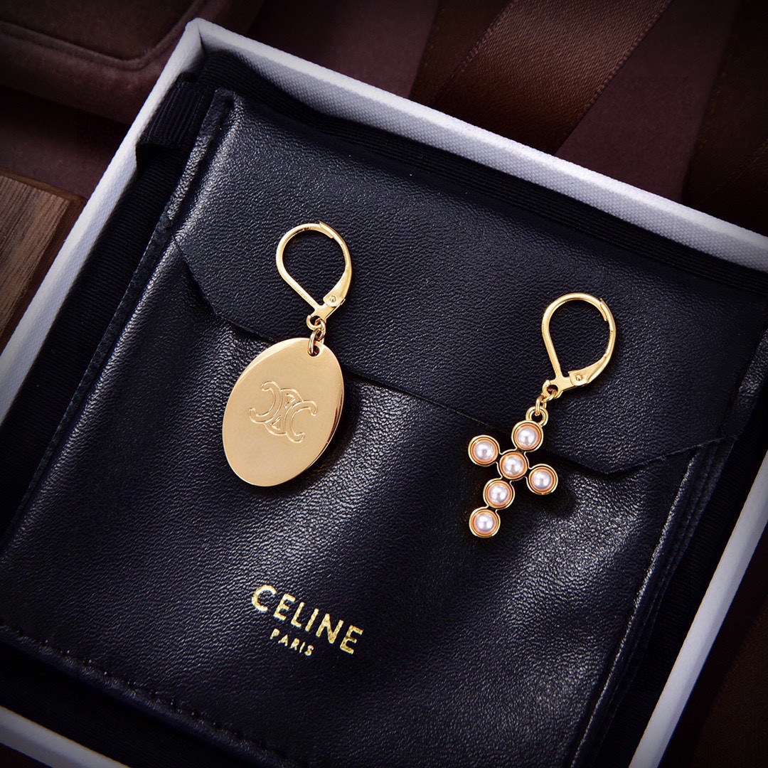 Celine Jewelry Earring Fake AAA+
 Yellow Brass Fashion