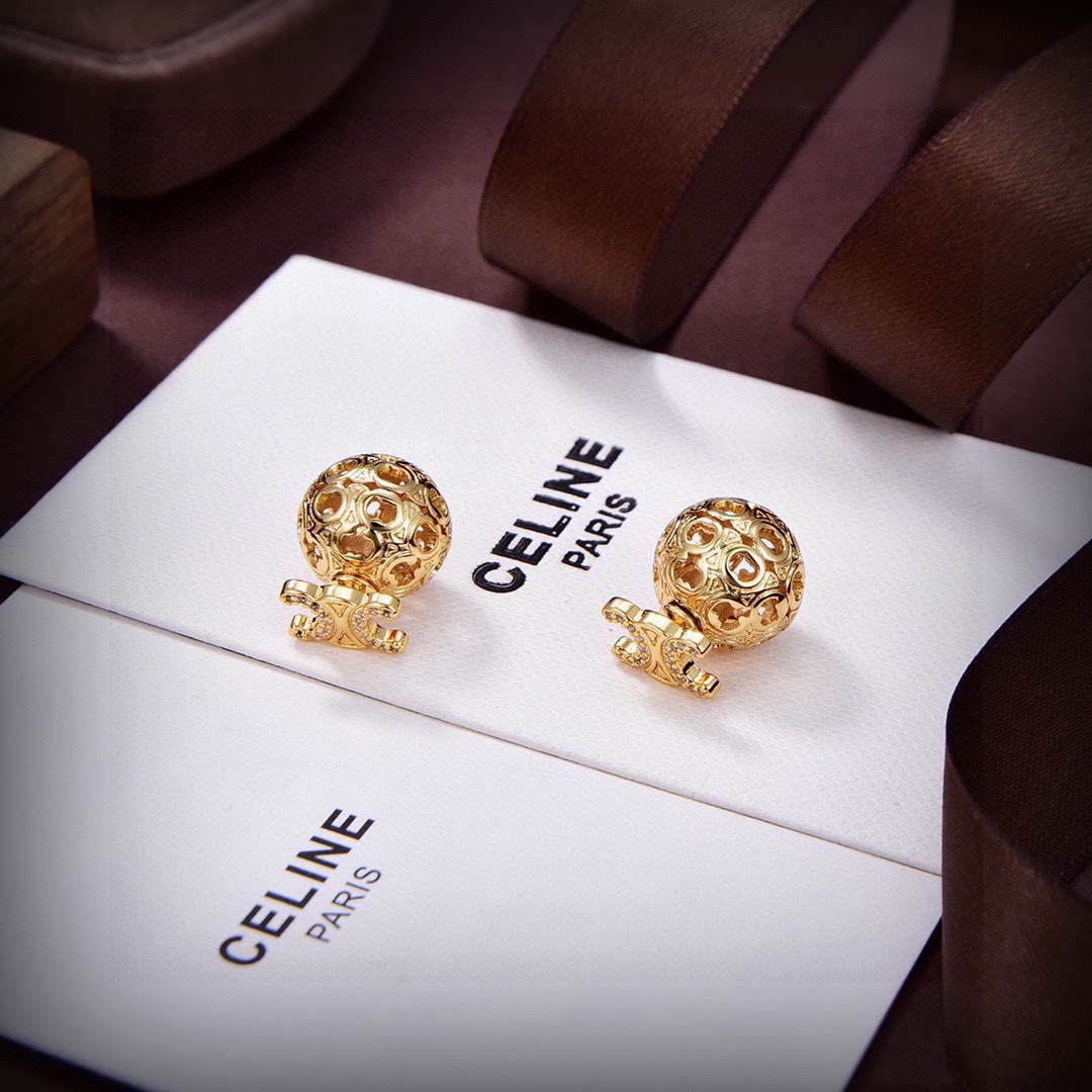 Celine Jewelry Earring Yellow Brass Fashion
