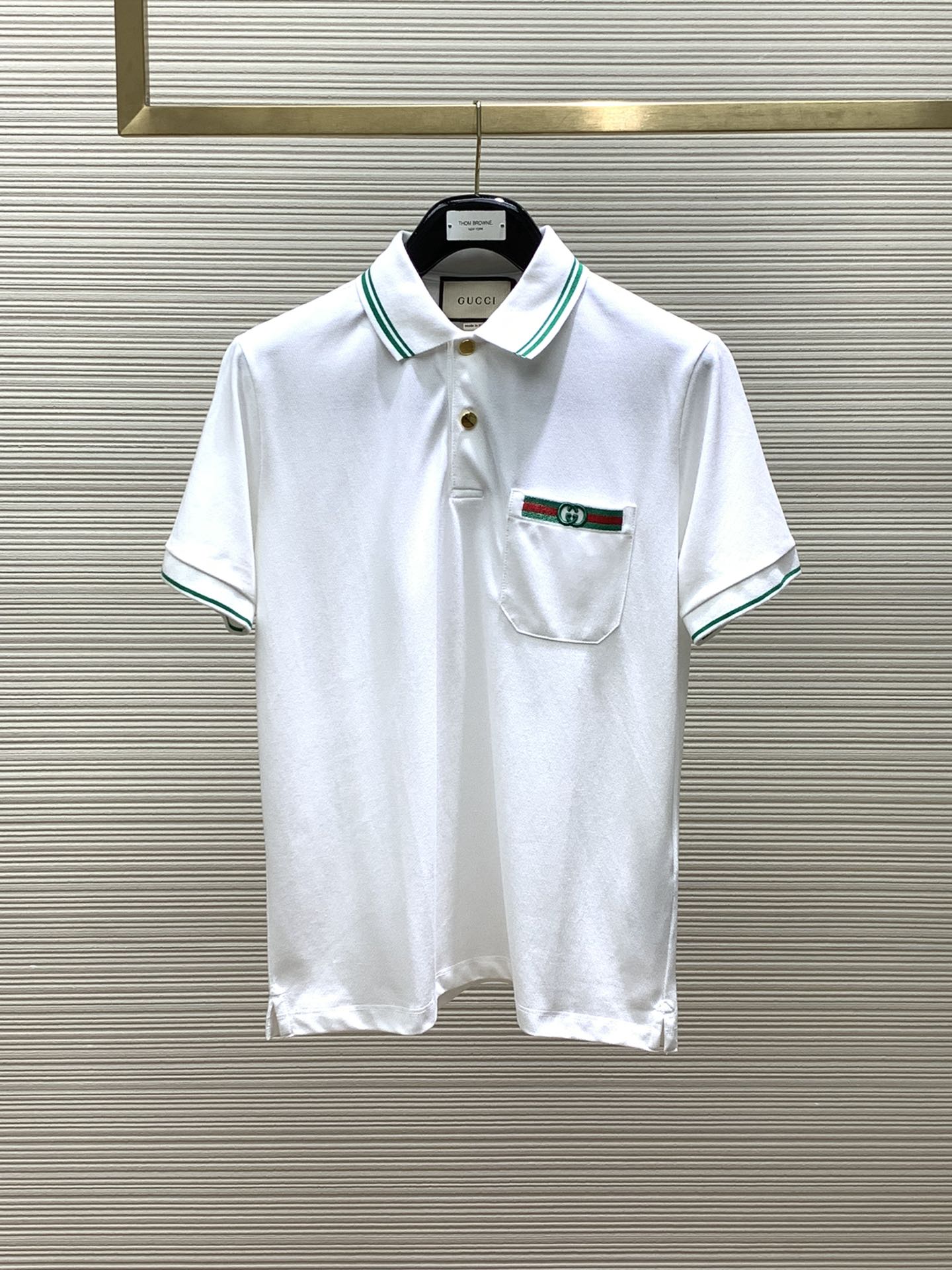 Gucci Clothing Polo T-Shirt Embroidery Summer Collection Fashion Short Sleeve