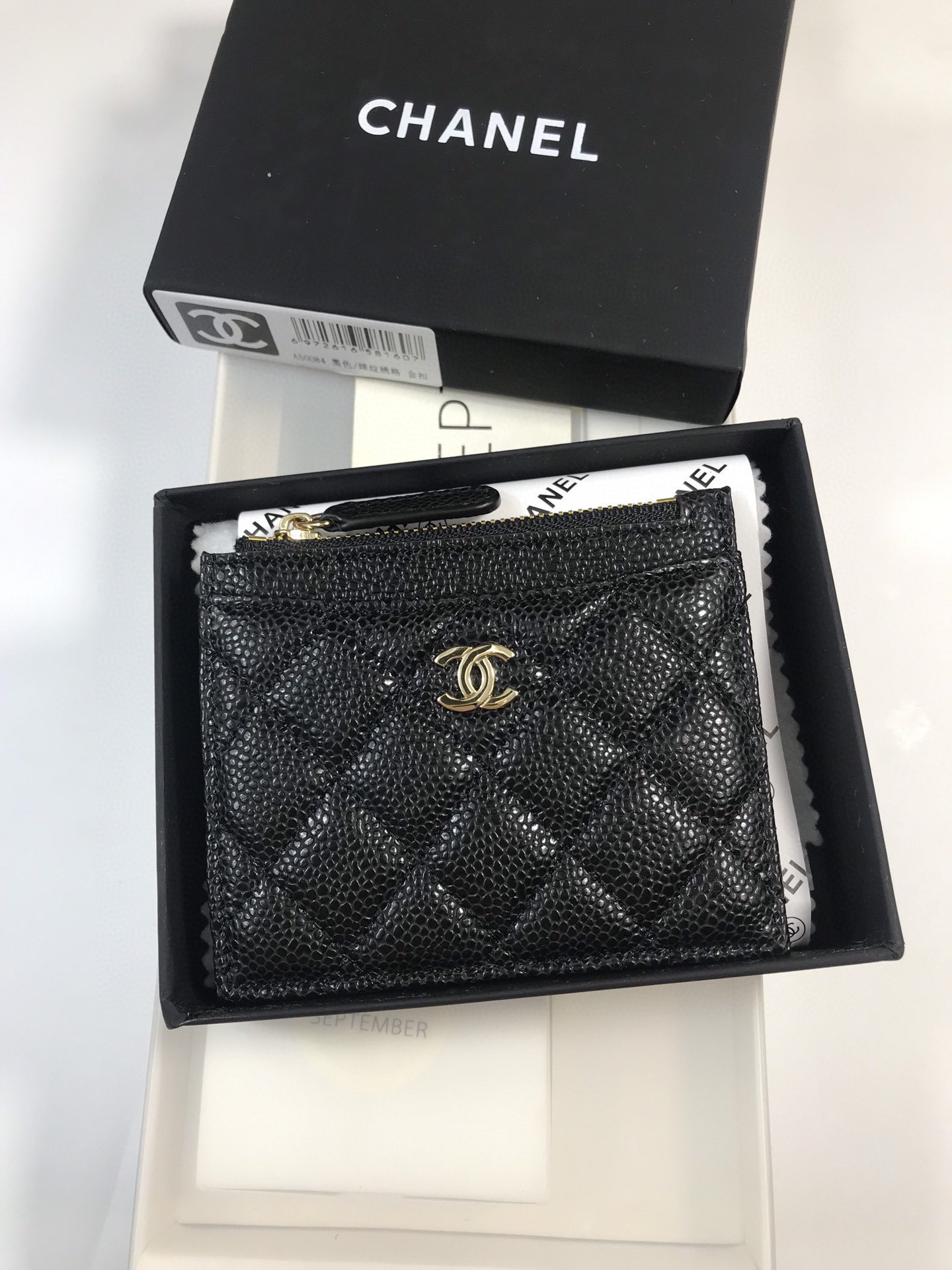 Chanel Vente
 Portefeuilles Porte-Cartes Quincaillerie en or Cuir de vache