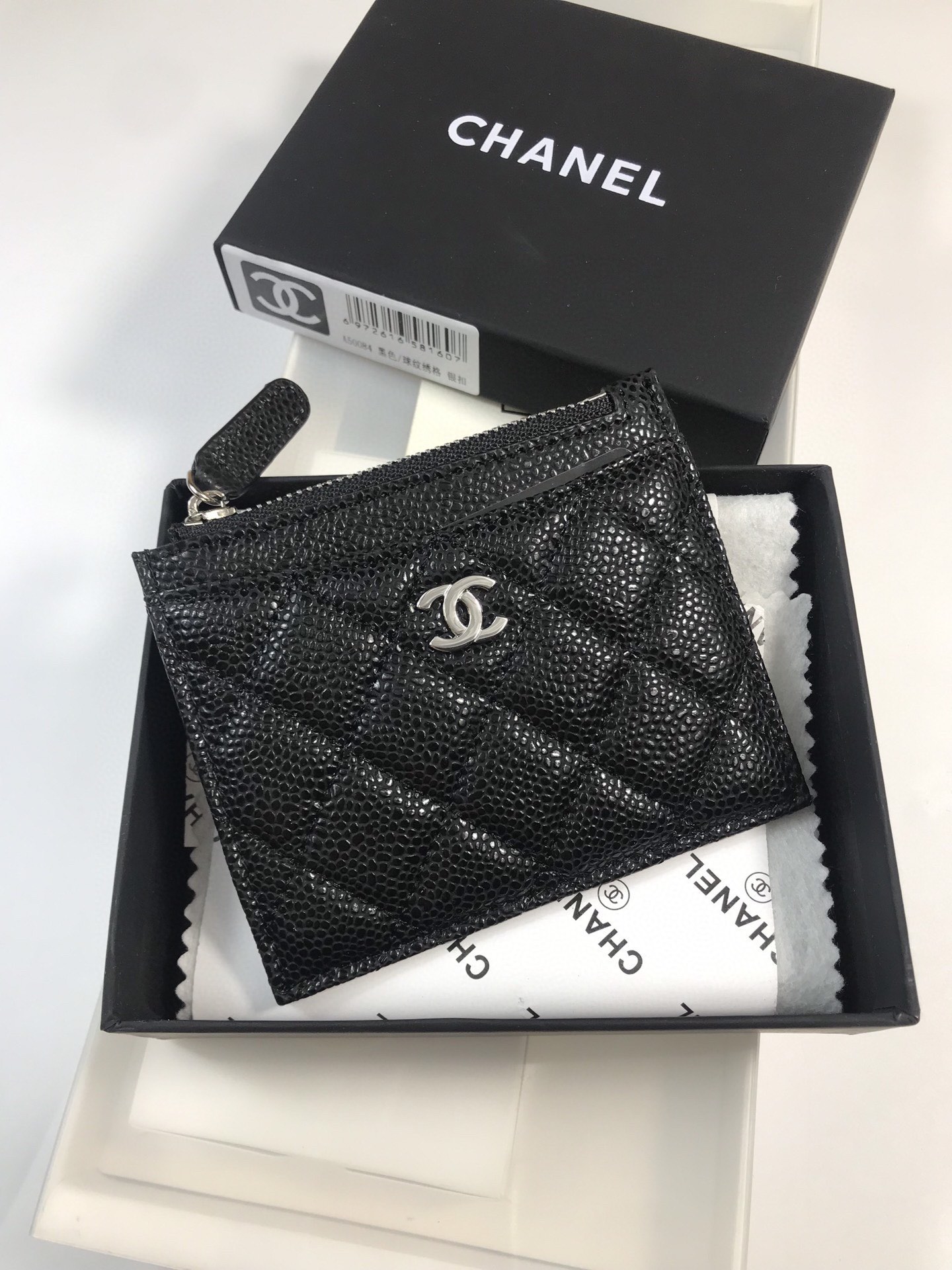 Chanel Portefeuilles Porte-Cartes Quincaillerie en or Cuir de vache