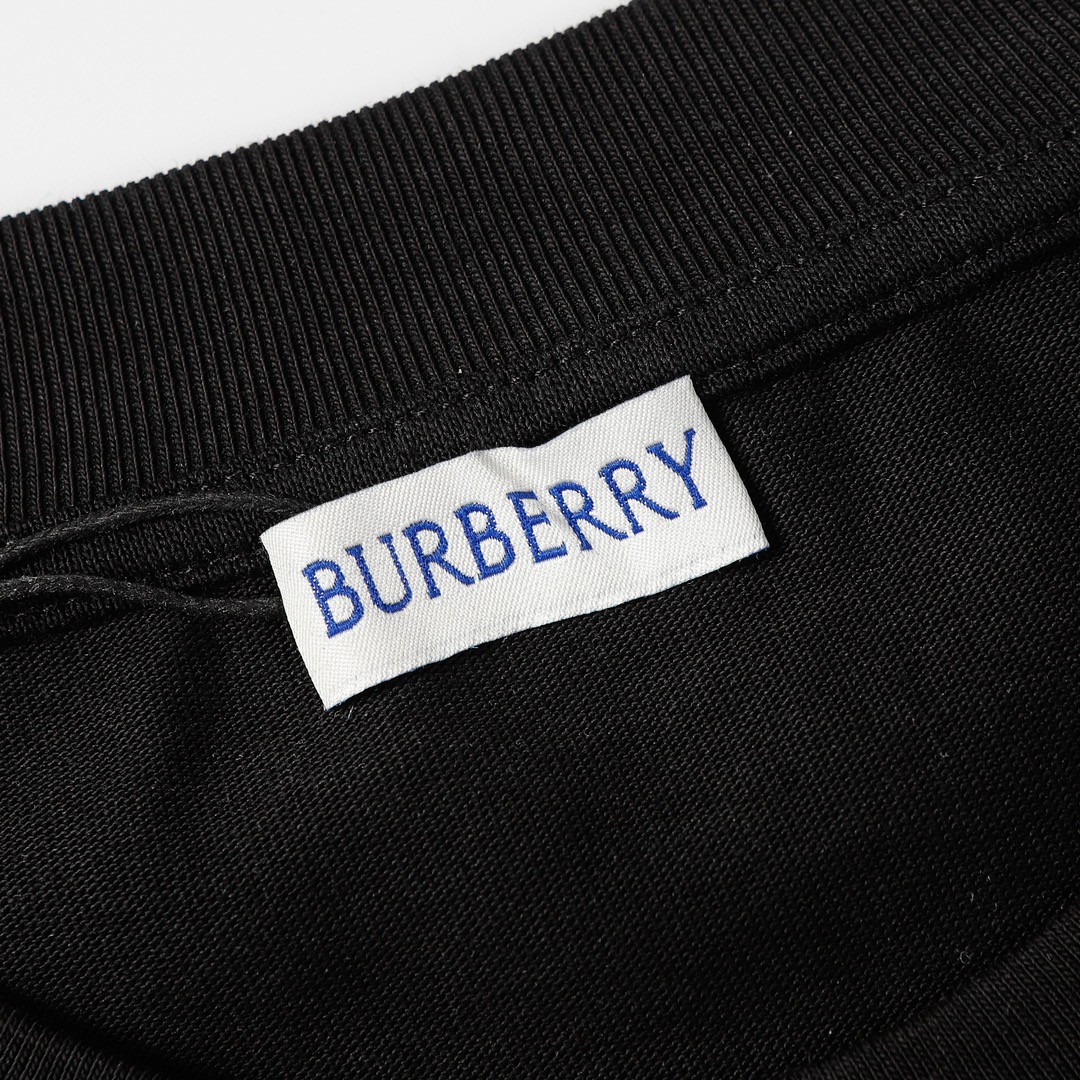 巴宝莉/Burberry 夏季 天马高密度刺绣工艺圆领短袖T恤