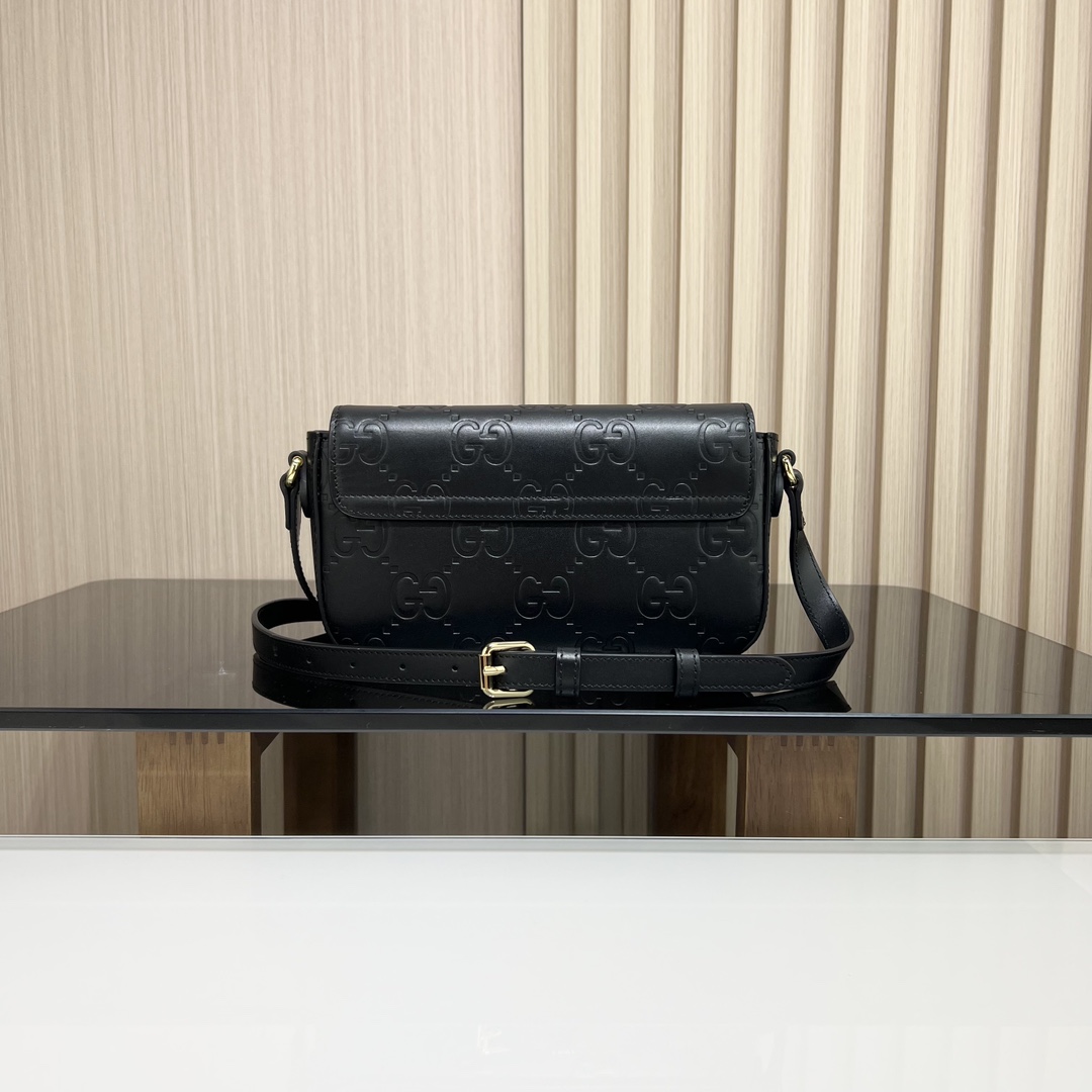 Gucci [Full set of packaging] [New product] GG super mini crossbody messenger bag 772794, made of imported original leather 2113.53cm,