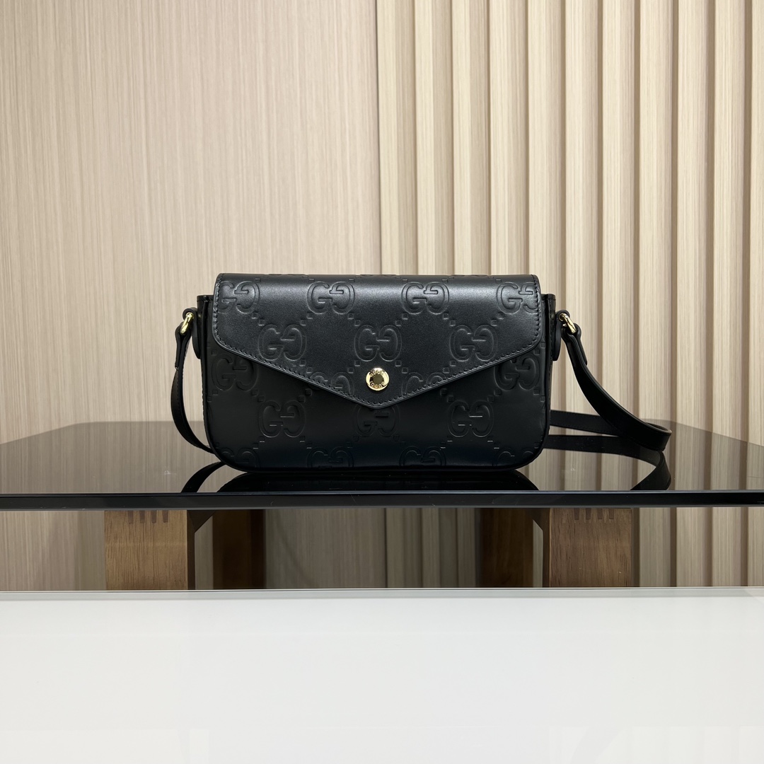 Gucci [Full set of packaging] [New product] GG super mini crossbody messenger bag 772794, made of imported original leather 2113.53cm,