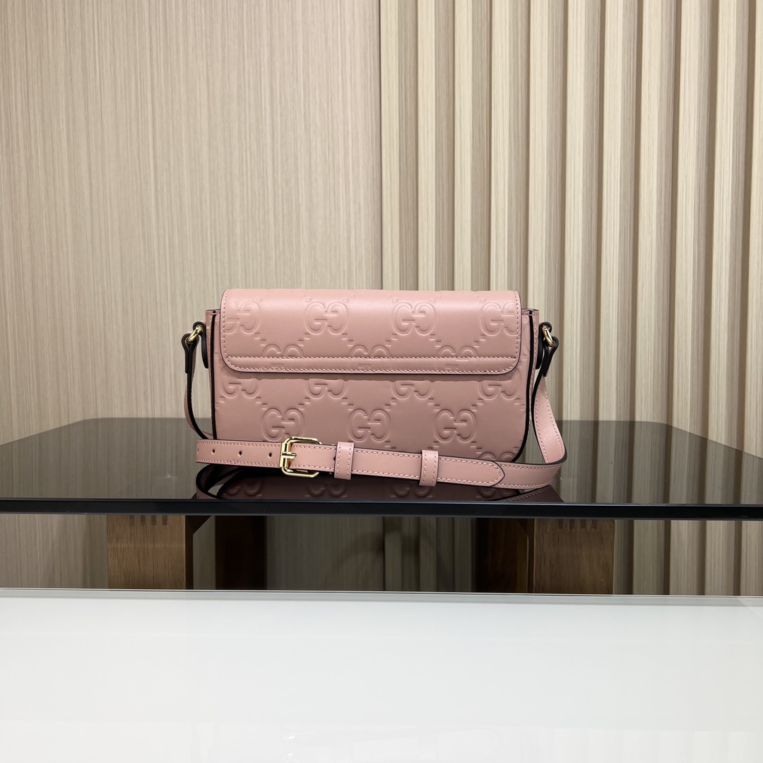 Gucci [Full set of packaging] [New product] GG super mini crossbody messenger bag 772794, made of imported original leather 2113.53cm,