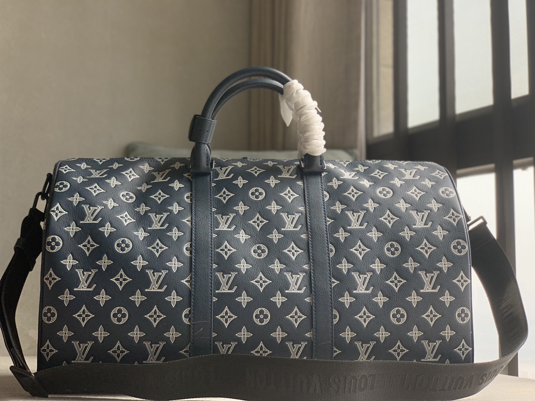 Louis Vuitton LvKeepall Bandouliere 50officially on sale M24954 24953 blue (striped embossed)