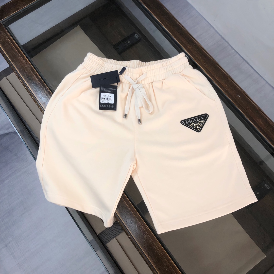 Prada High
 Clothing Shorts Apricot Color Black Grey Unisex Cotton Casual