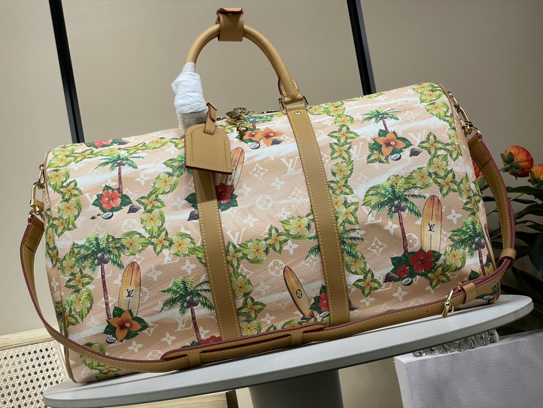 Louis Vuitton Rare version counter inspection [KEEPALL BANDOULIERE 50 travel bag] m25002 surfing (silk screen)