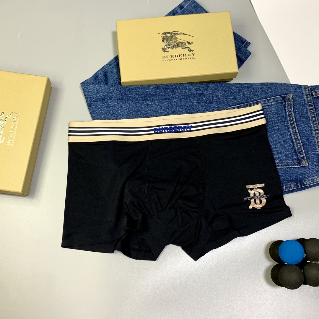 🔥🔥🔥巴宝莉B家原单品质！ 新品时尚男士冰丝面料内裤！外贸国外订单，高品质，无痕切割工艺 科学配比 冰冰