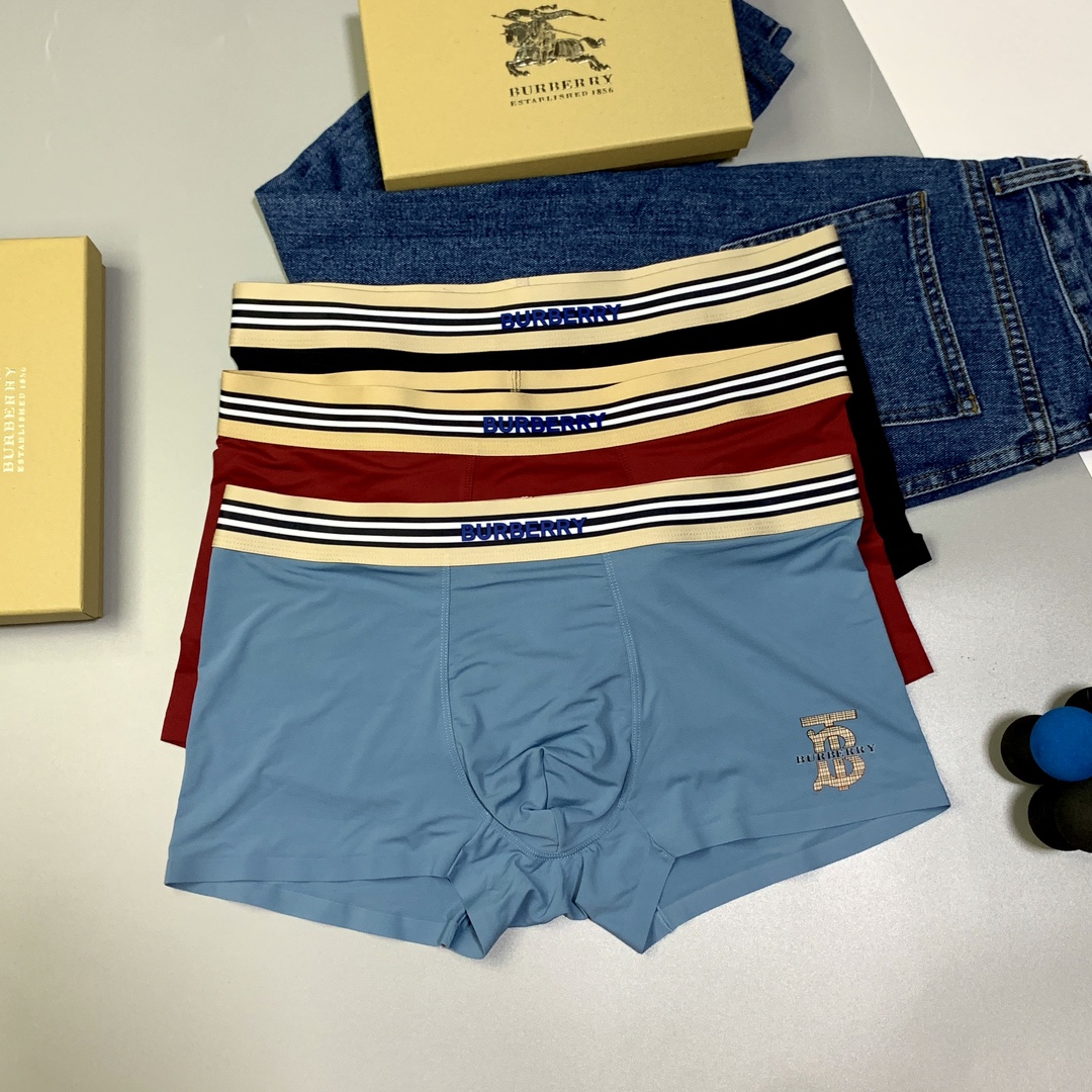 🔥🔥🔥巴宝莉B家原单品质！ 新品时尚男士冰丝面料内裤！外贸国外订单，高品质，无痕切割工艺 科学配比 冰冰