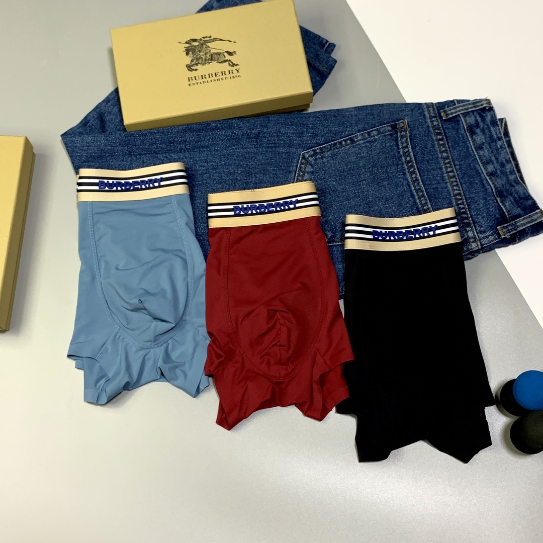 🔥🔥🔥巴宝莉B家原单品质！ 新品时尚男士冰丝面料内裤！外贸国外订单，高品质，无痕切割工艺 科学配比 冰冰