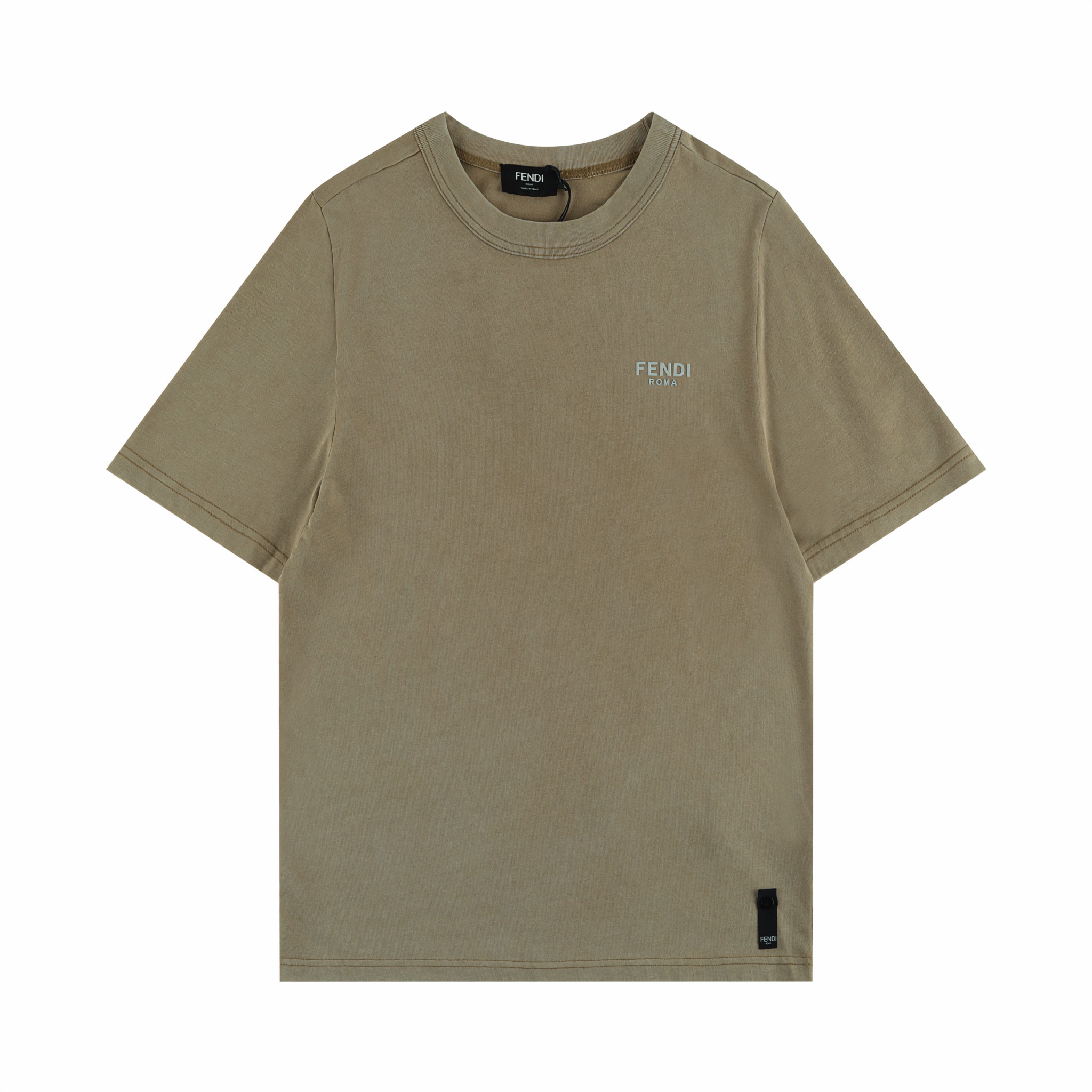FEND Fen*2024SS camiseta de manga corta nueva de primavera/verano, letras 3D con presión sin costura, efecto …