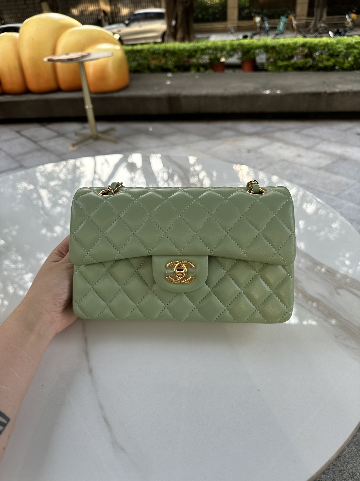特 升级版。白金版 正品级 
香奶奶百年经典款CF2.55菱格羊皮🐑全钢金银五金CF 23cm 非常有女