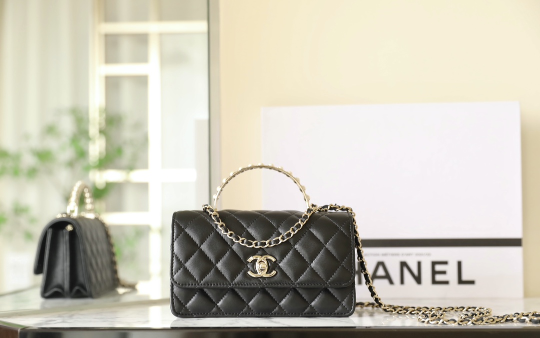 Buy Sell
 Chanel Crossbody & Shoulder Bags US Sale
 Black White Set With Diamonds Gold Hardware Lambskin Sheepskin Spring/Summer Collection