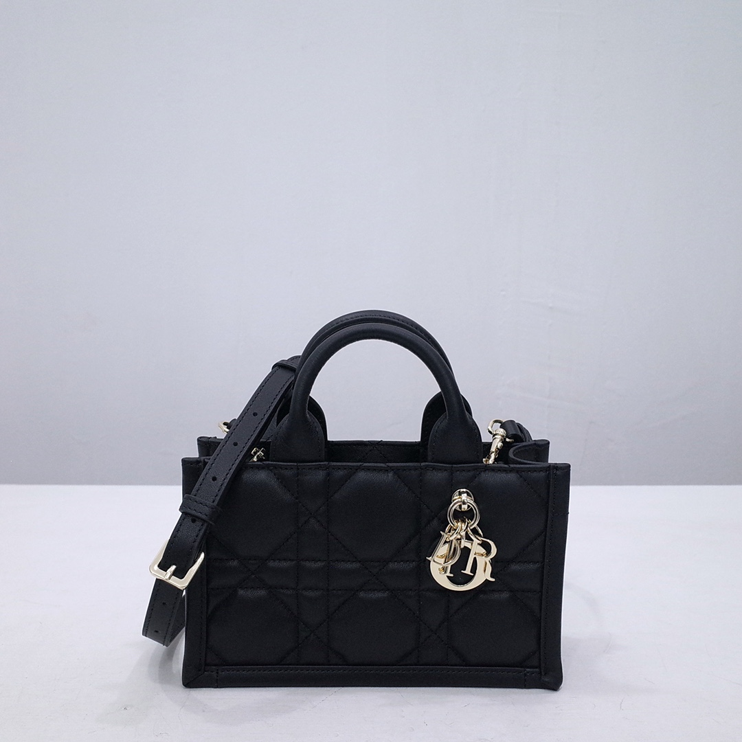 Online China
 Dior Book Tote Handbags Tote Bags Black Gold Cowhide Mini