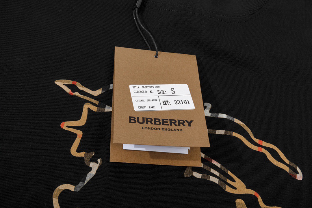 巴宝莉/Burberry 夏季 炫彩镂空战马印花圆领短袖T恤