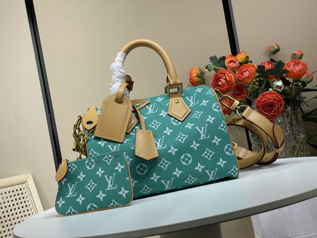 Louis Vuitton Rare matching counter goods [SPEEDY P9 BANDOULIERE25 handbag] M11561 lake green