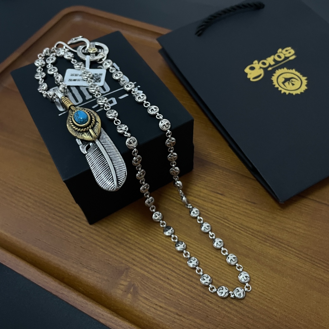 💰150【新品上架】Goro’s高桥吾郎 复古羽毛吊坠 经典高桥项链  顶级版本 认准独家拍摄 主攻高端市场 绝对区别普通版本!图片产品细节与ZP一致!原版制作工艺 精工品质 纯手工打造 ~正品开模💝潮流时尚必备 男女均可佩戴 情侣款同款 摇滚朋克泰银风格 复古元素 潮流百搭 官网同款❤️