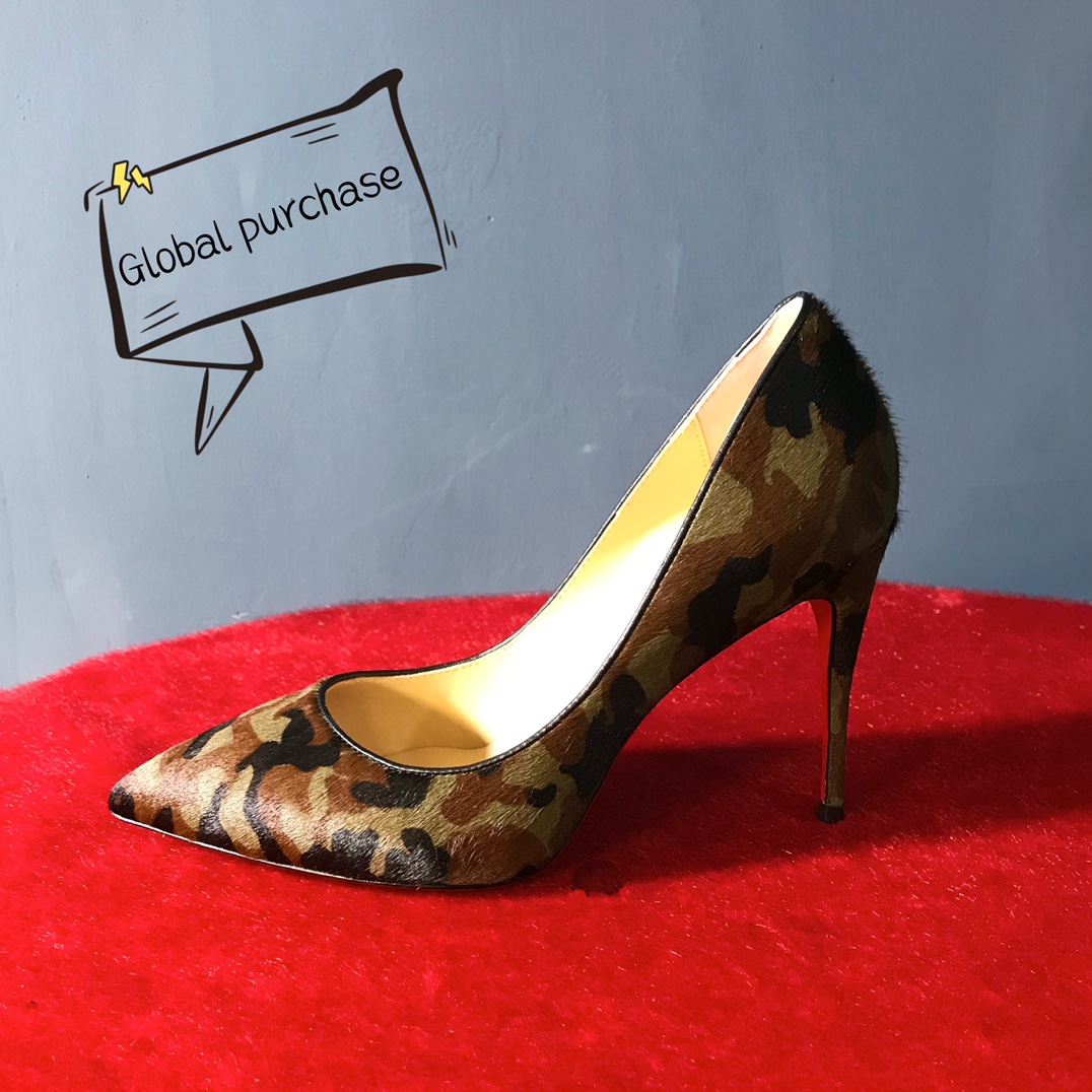 NO:100106,High-end custom camouflage horsehair series!  H10Cm, size 34-42. Customized products will not be returned or exchanged!!! Be careful when placing an order, please note that horse hair is irregular in pattern, and it is normal for each shoe to have no symmetry in the leather pattern!  It is normal to cause hair loss when worn!  Hair loss is not within the scope of repair!  9033-Camouflage horse hair, official website synchronization Standard European code Reference:9033- Color:MULTl/BLACK Material:PRlNTED CALF Lining:goat leather Heel height:10Cm Sole:leather sole Size:EU 34-42 (US 4-11):,,christian louboutin19860909高端订制 迷彩马毛款系列！ H10Cm,尺码34-42码. 订制款不退不换亲!!!下单需谨慎注意马毛是不规则图案,每只鞋皮料图案没有对称是属正常现象！穿时产生掉毛也属正常现象！掉毛不属维修范围！9033-迷彩马毛,官网同步 标准欧码 Reference:9033- Color:MULTl/BLACK Material:PRlNTED CALF Lining:goat leather Heel heigh:10Cm Sole:leather sole Size:EU 34－42（US 4一11) :,,christian louboutin,Women's Shoes