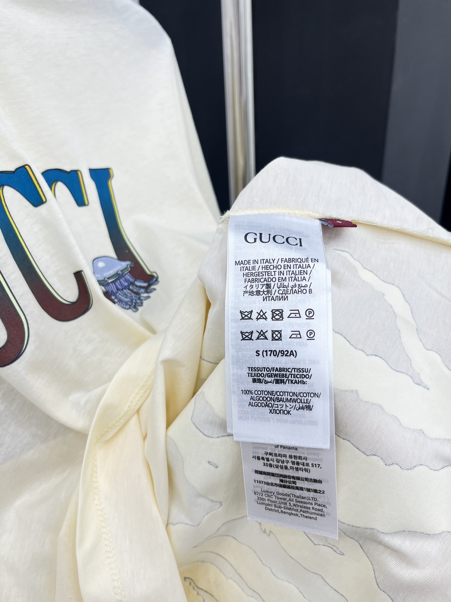 4/爆款现货原单品质Gucc*24s春夏新品海草水母印花圆领短袖T恤定制YB本布全棉材质透气舒适高级且时