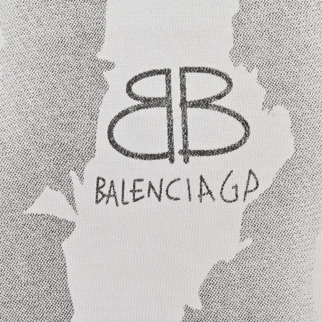 Balenciaga/巴黎世家 24ss 双B涂鸦字母印花短袖