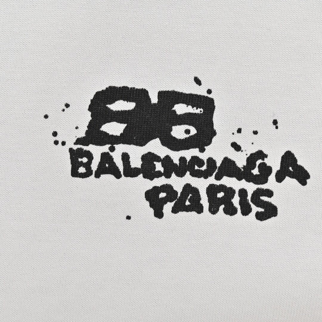 Balenciaga/巴黎世家 24ss 双B涂鸦字母印花短袖