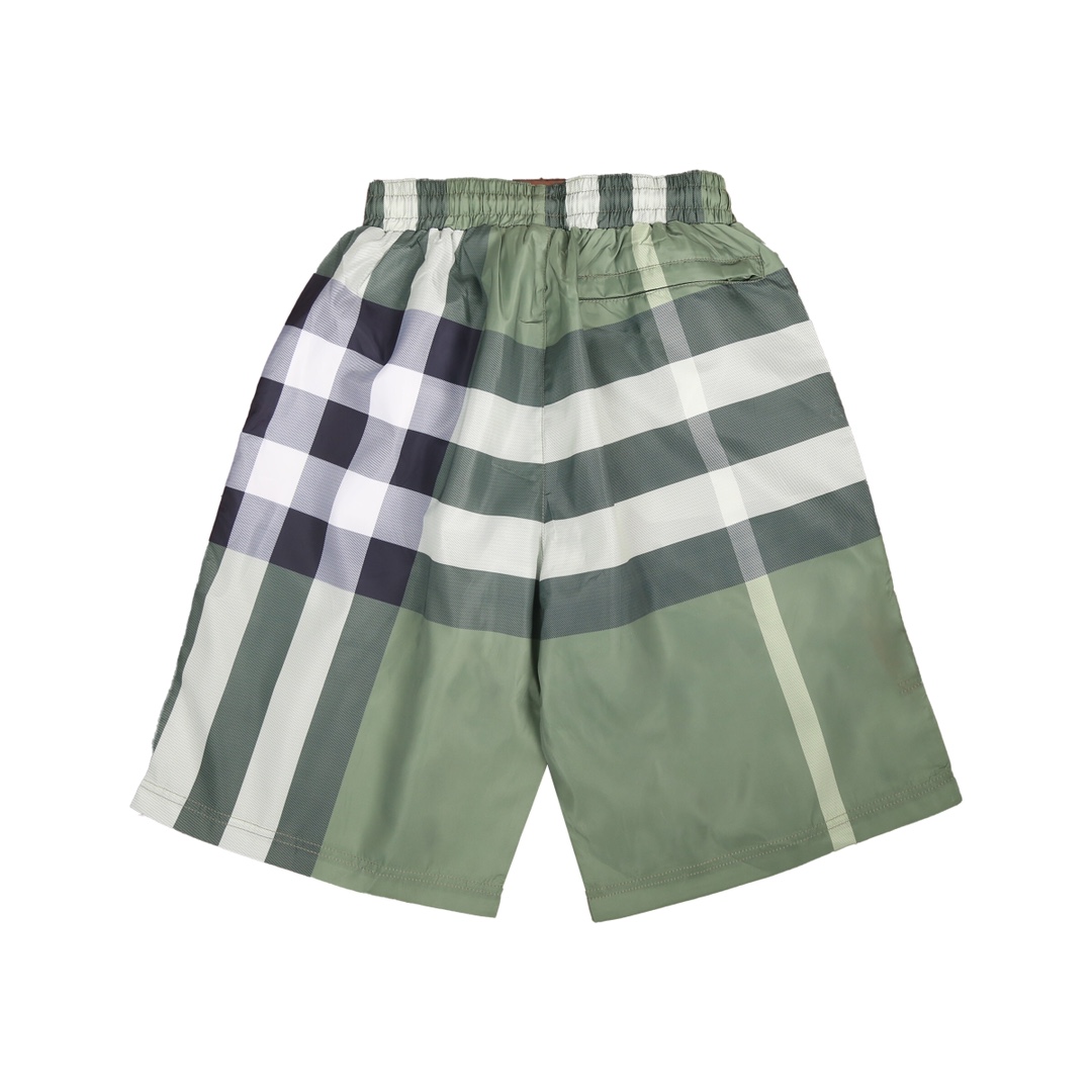 Burberr/BBR pantalones cortos de playa de cuadros y rayas, corte amplio que estiliza las piernas, tacto suave y cómodo,…