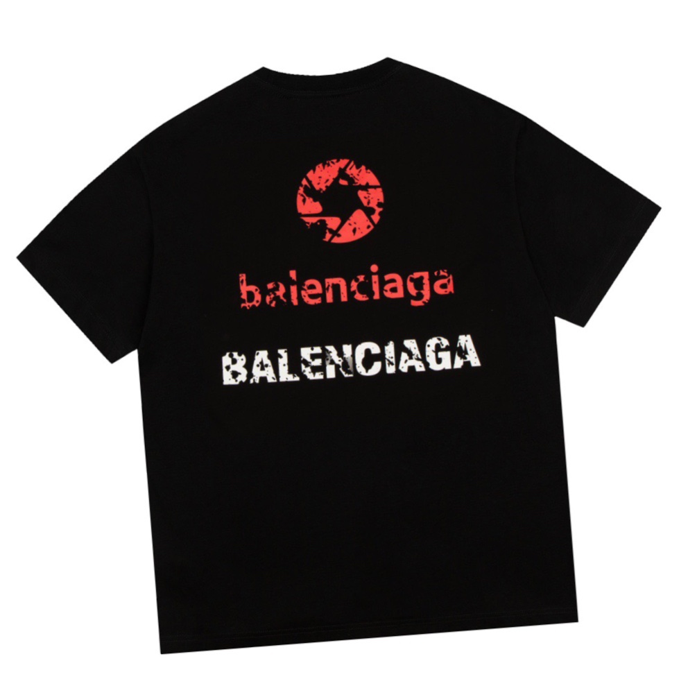 巴黎世家/Balenciaga 夏季 做旧缺失字母印花圆领短袖T恤