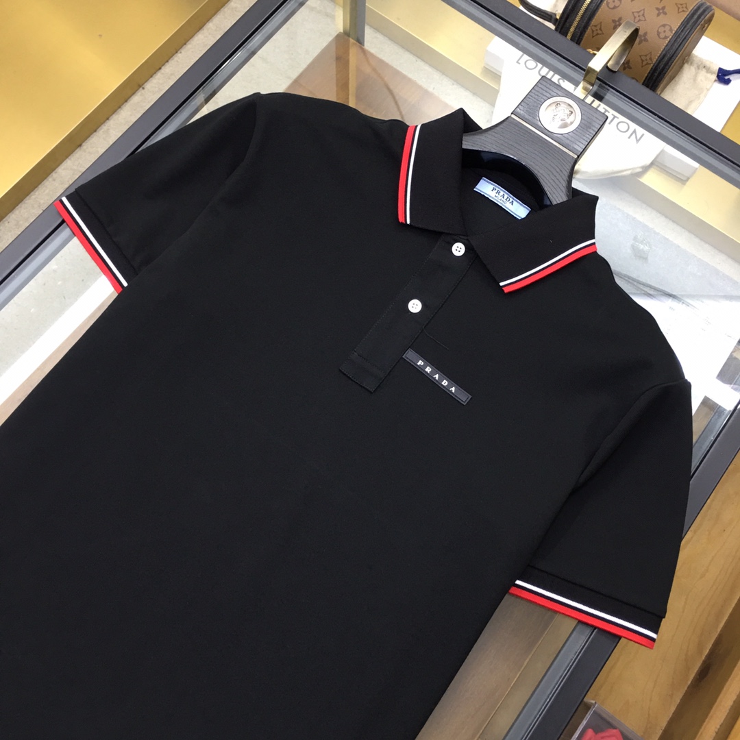 专柜新品Prad...S-2xl2024春夏新品时尚POLO/翻领短袖高级定制百搭款式任何人都可以轻松驾