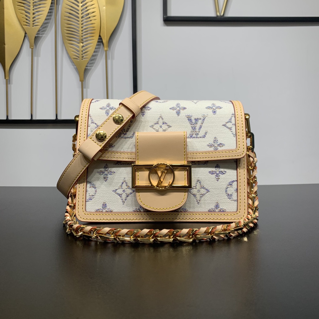 Louis Vuitton LV Dauphine Tassen handtassen Weven Stof Kettingen M24841