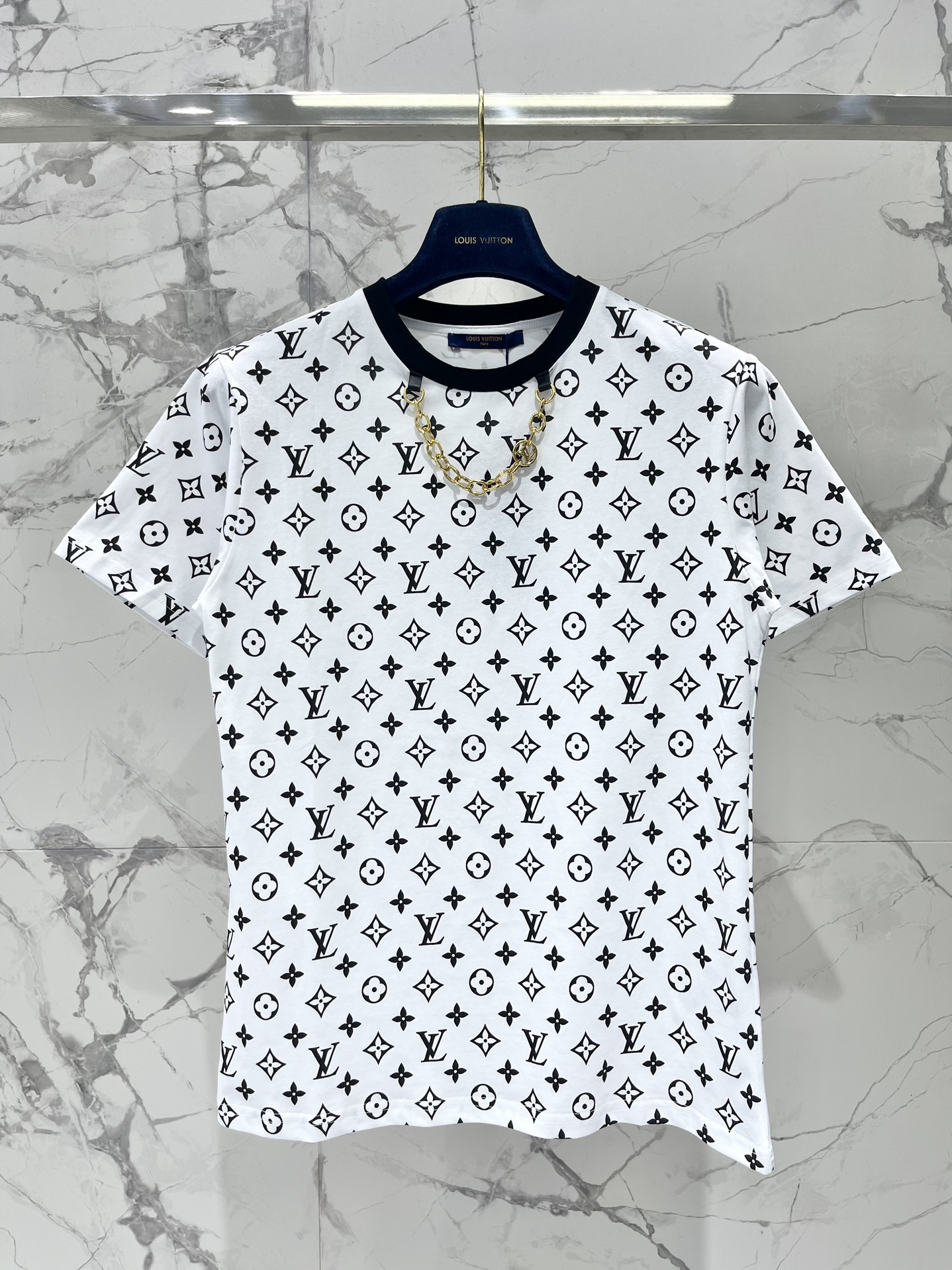 Louis Vuitton Kleding T-Shirt Afdrukken Lente/Zomercollectie Fashion Kettingen