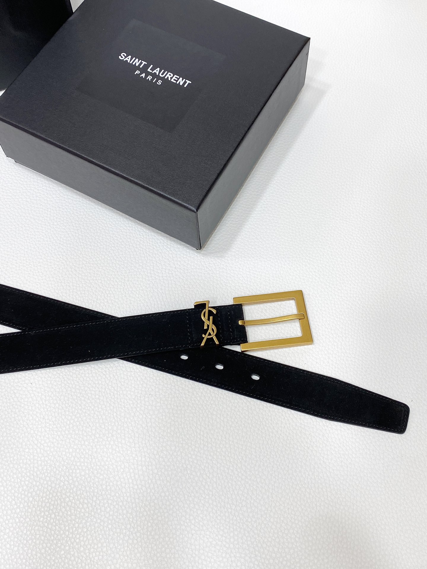 [YSL Belts]Saint Laurent SalnT.LAuRENT.PARIS. LECASSANDRE grained sheep leat
