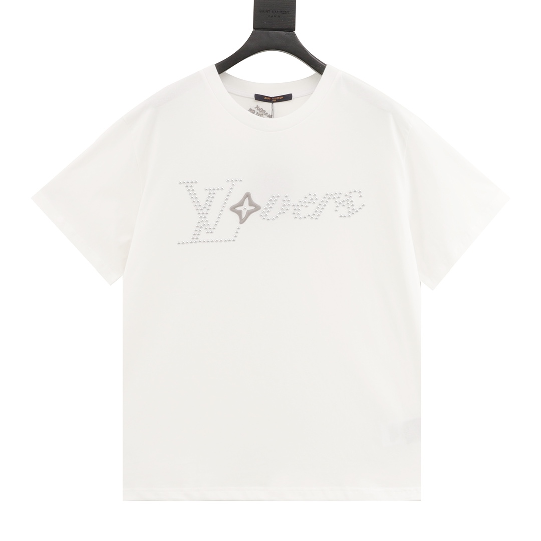 Louis Vuitton Replicas
 Clothing T-Shirt Embroidery Cotton Short Sleeve