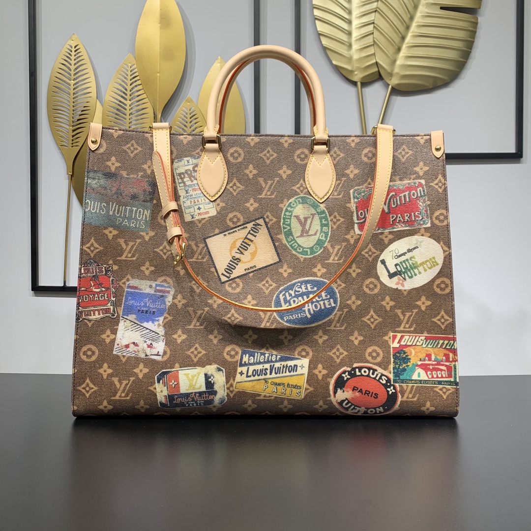 Groothandel replica shop
 Louis Vuitton LV Onthego Tassen Tote Tas Monogram Canvas Koeienhuid Vintage M47147