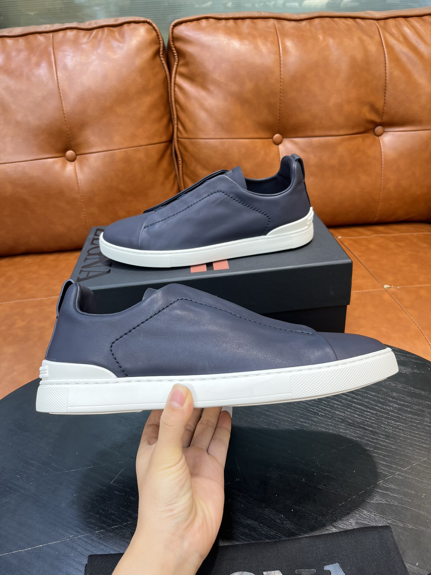 Ermenegildo Zegna Triple Stitch Leather Sneakers - Slip-On Style & Comfort 7 i1715496247 319 6