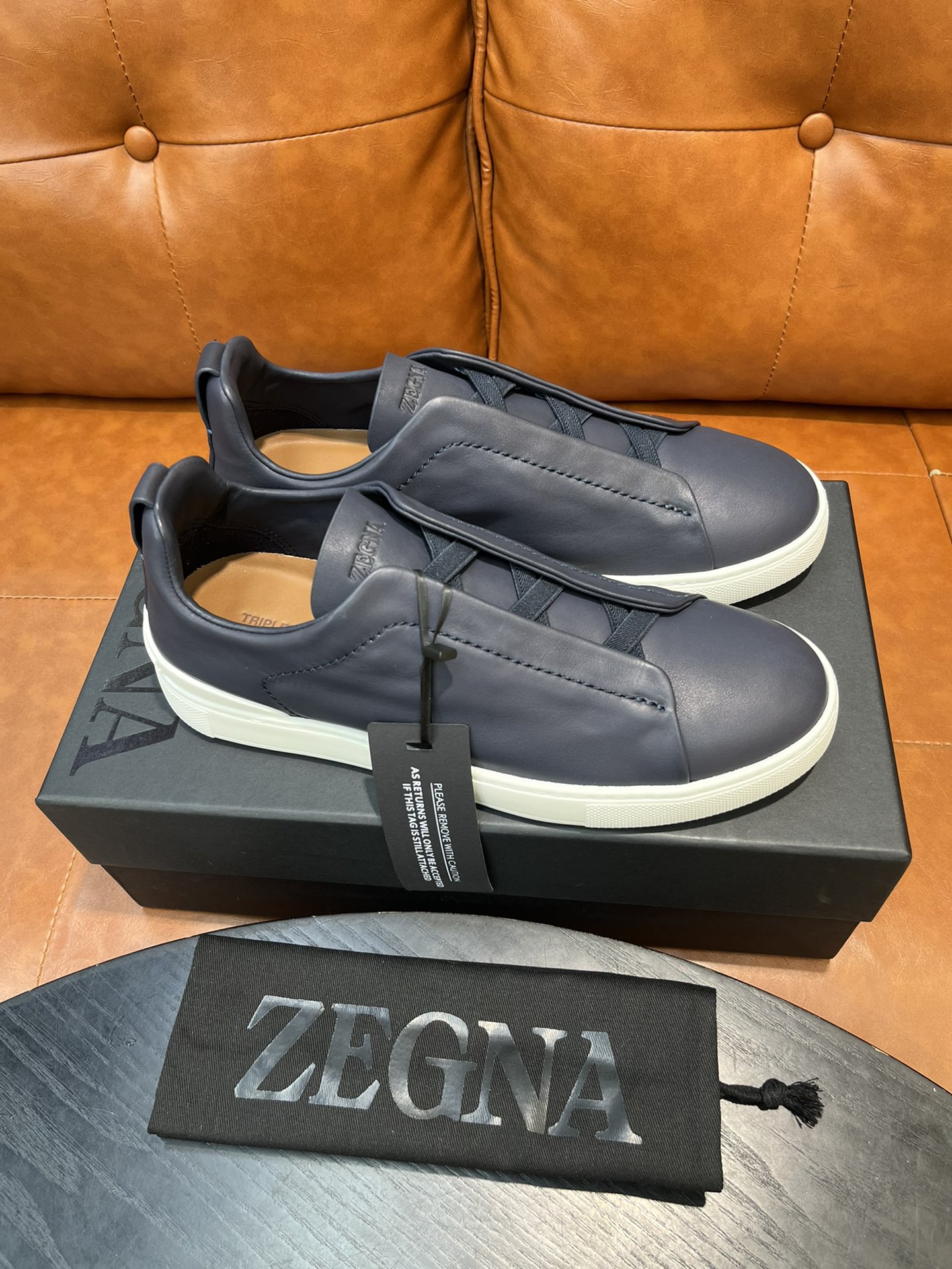 Ermenegildo Zegna Triple Stitch Leather Sneakers - Slip-On Style & Comfort 9 i1715496247 3577 8