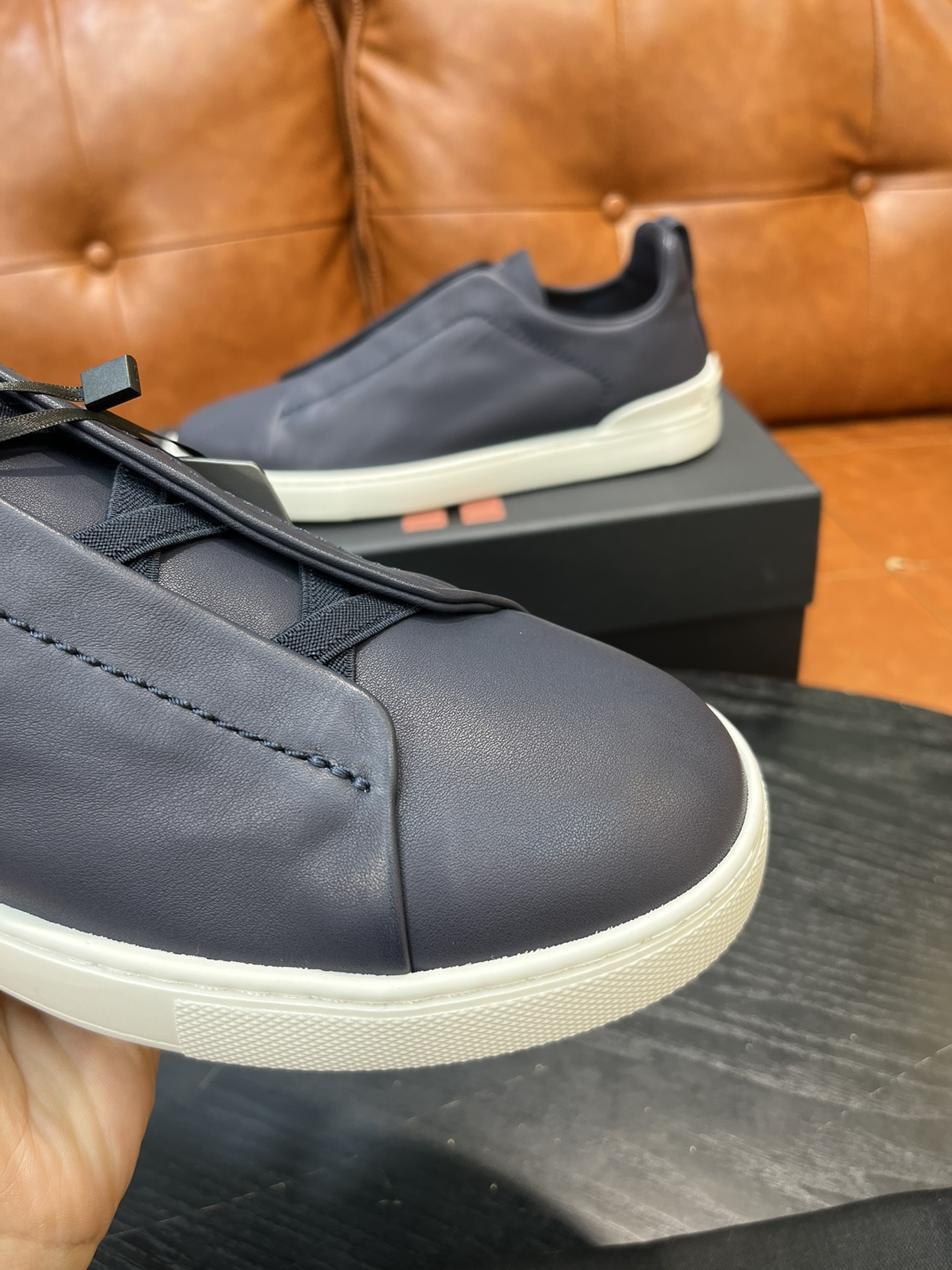 Ermenegildo Zegna Triple Stitch Leather Sneakers - Slip-On Style & Comfort 4 i1715496247 6545 3