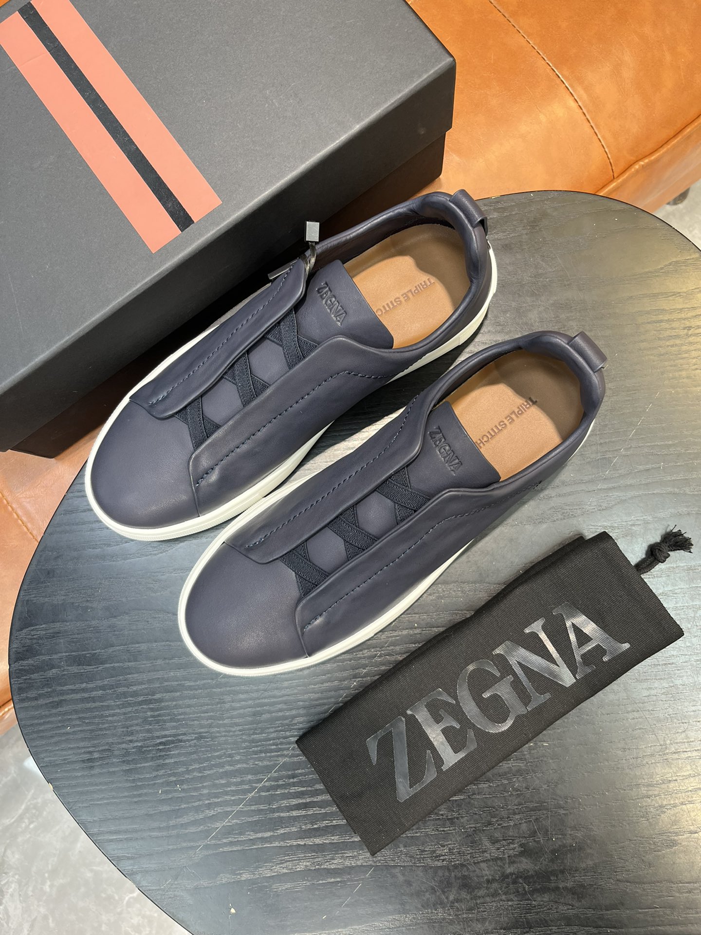 Ermenegildo Zegna Triple Stitch Leather Sneakers - Slip-On Style & Comfort 2 i1715496247 8629 1