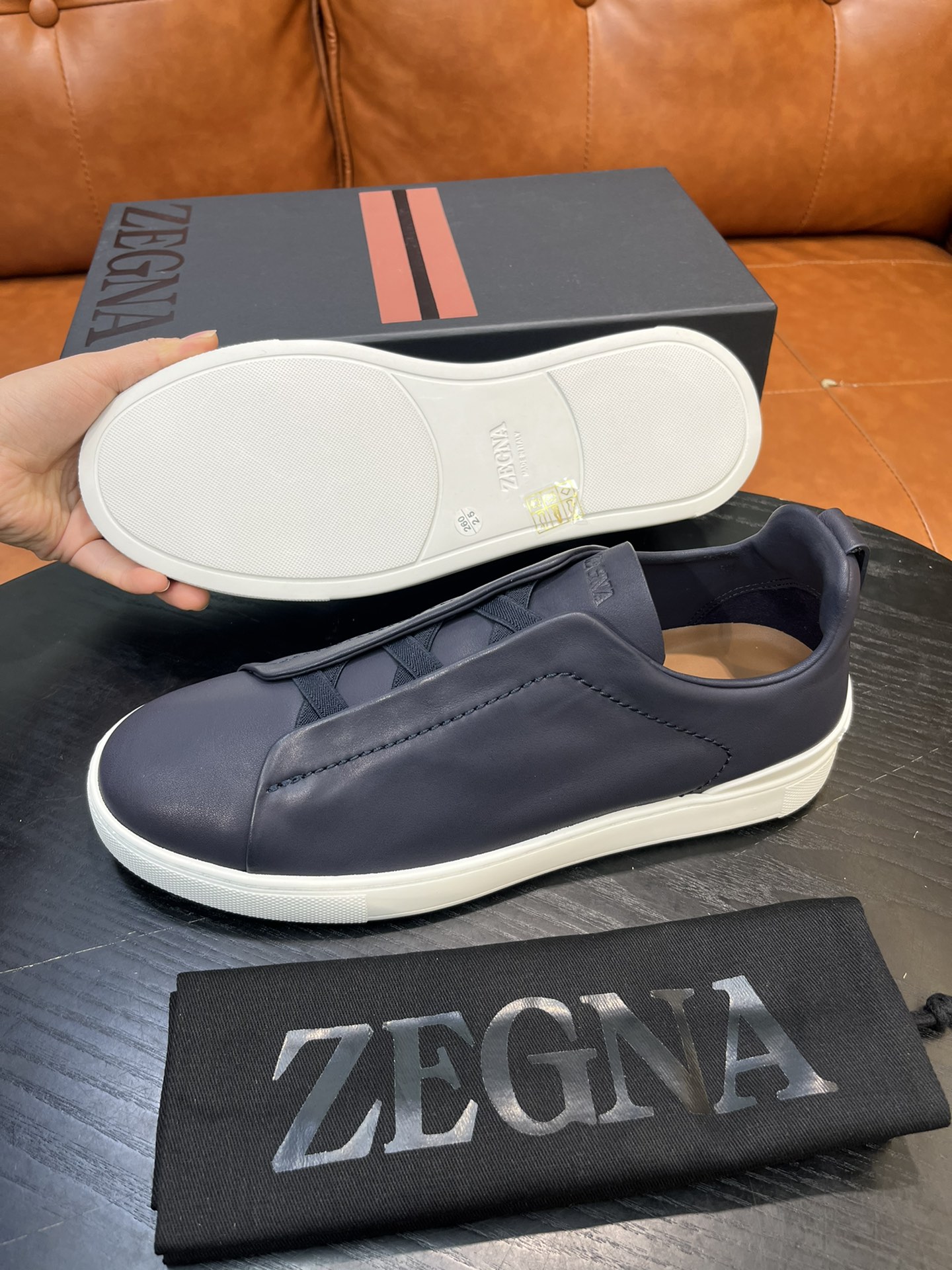 Ermenegildo Zegna Triple Stitch Leather Sneakers - Slip-On Style & Comfort 3 i1715496247 9712 2