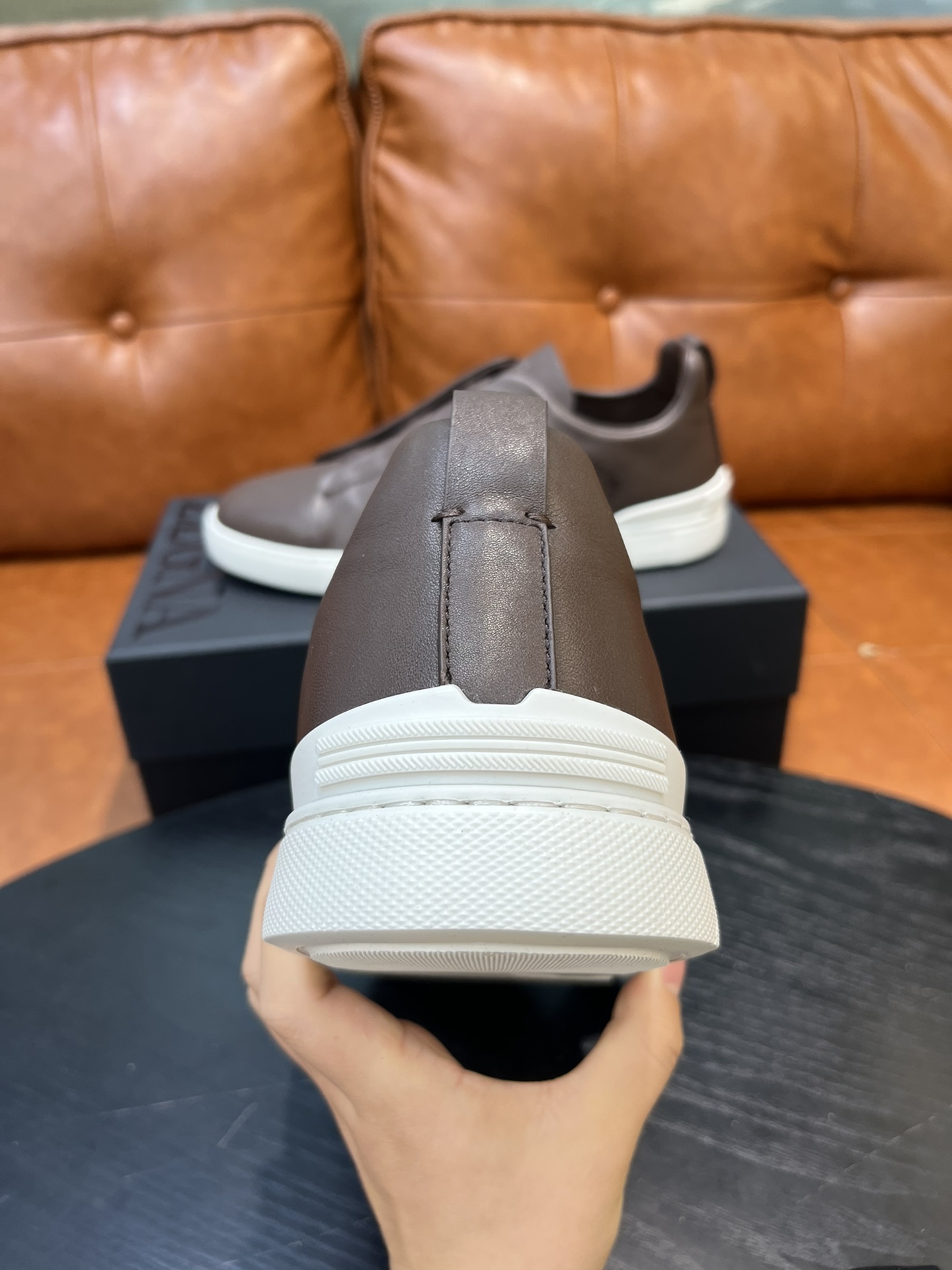 Ermenegildo Zegna Triple Stitch Leather Slip-On Sneakers - Casual Style 6 i1715496259 5325 5