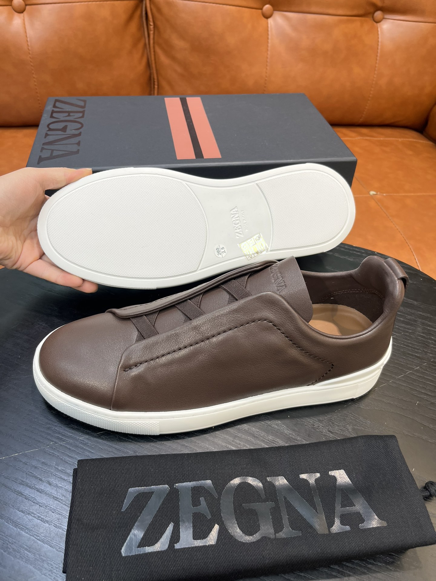 Ermenegildo Zegna Triple Stitch Leather Slip-On Sneakers - Casual Style 3 i1715496259 8428 2