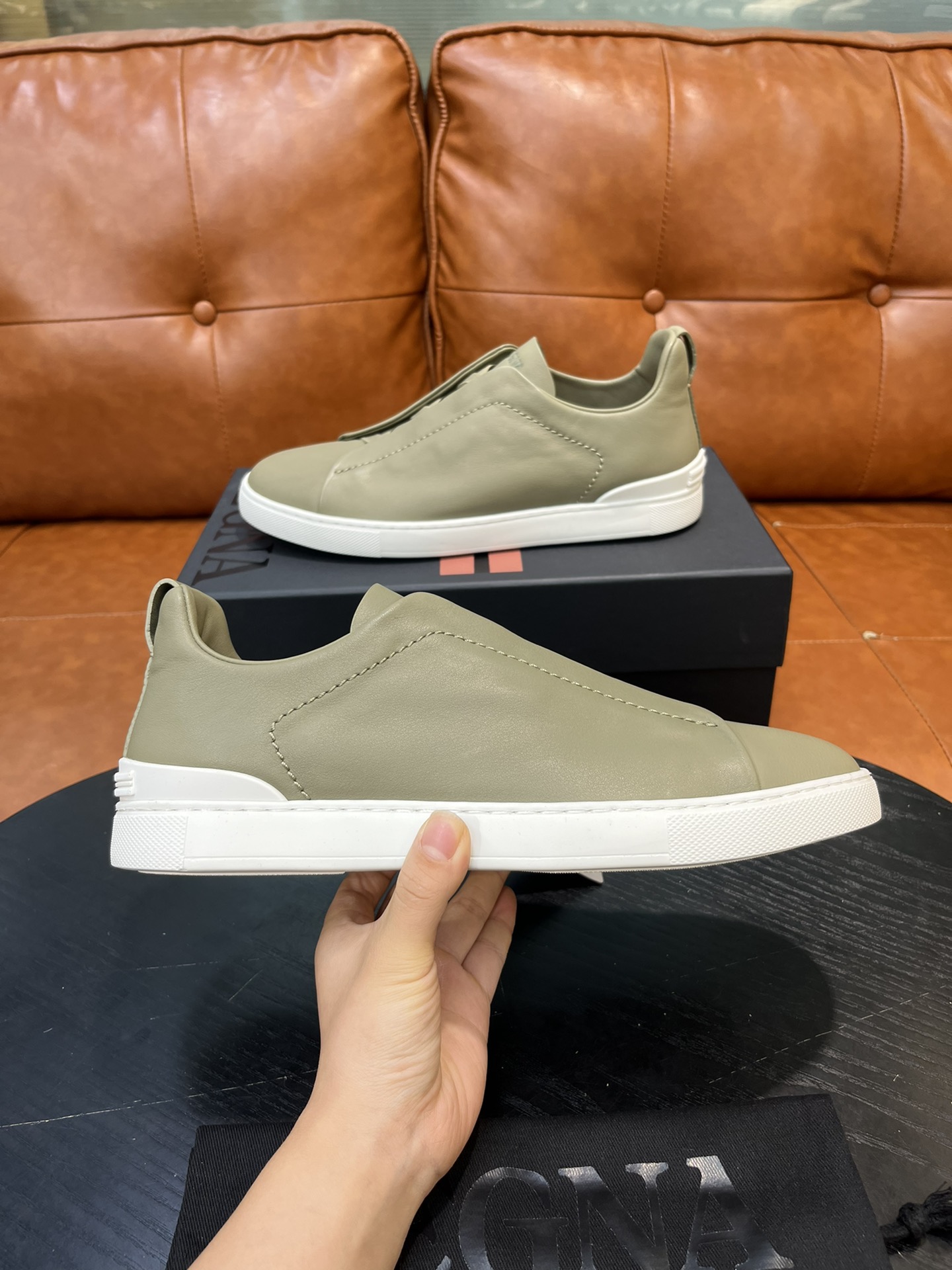 Ermenegildo Zegna Triple Stitch Leather Sneakers - Light Weight & Comfortable 8 i1715496268 2059 6