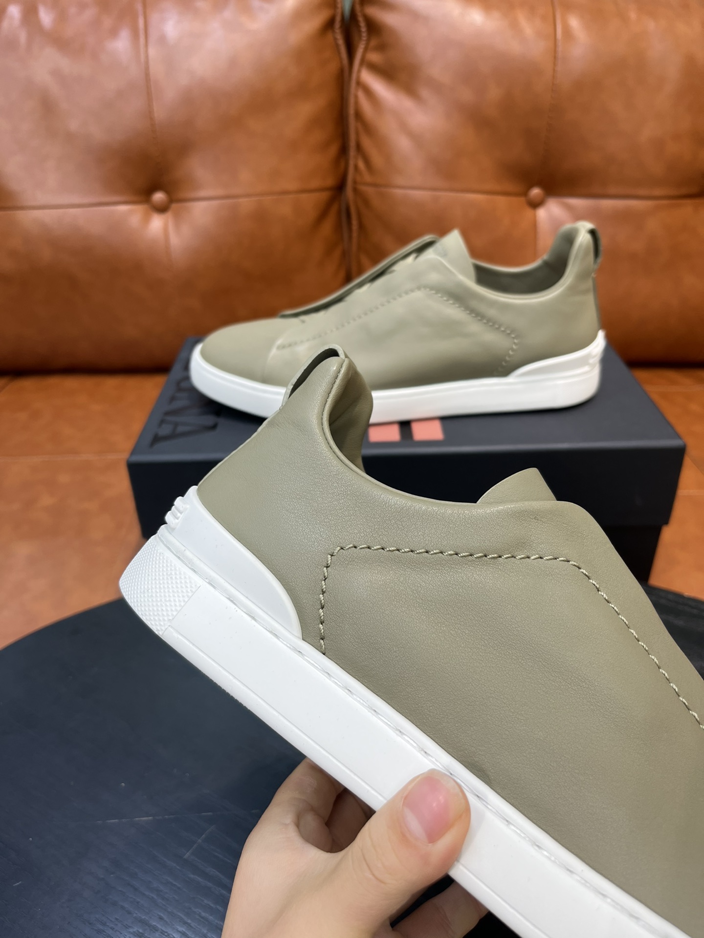 Ermenegildo Zegna Triple Stitch Leather Sneakers - Light Weight & Comfortable 6 i1715496268 4687 4
