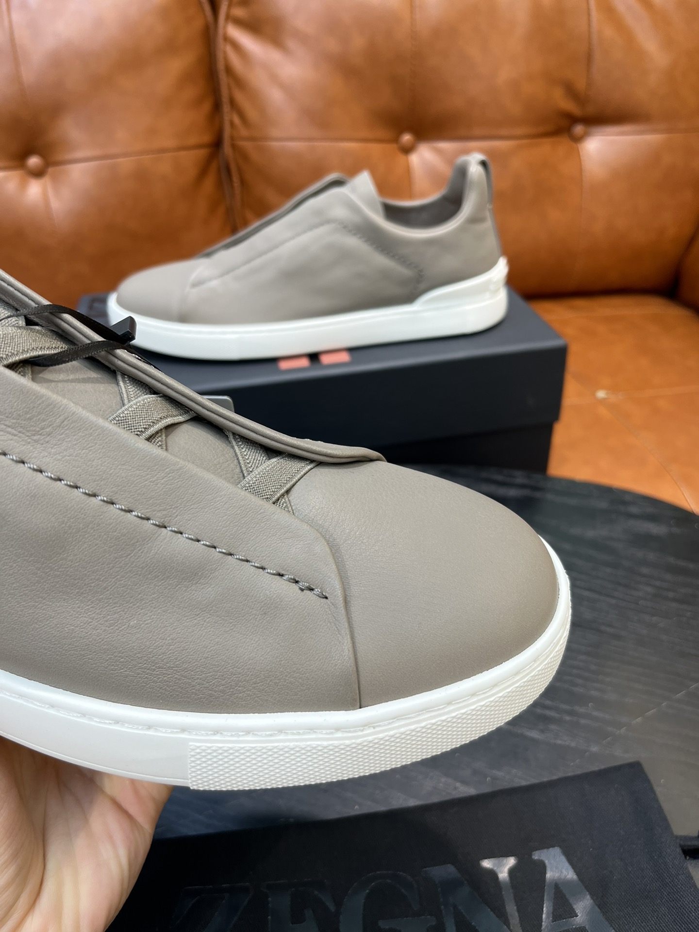 Ermenegildo Zegna Triple Stitch Leather Sneakers - Slip-On Style & Lightweight 5 i1715496277 3237 3