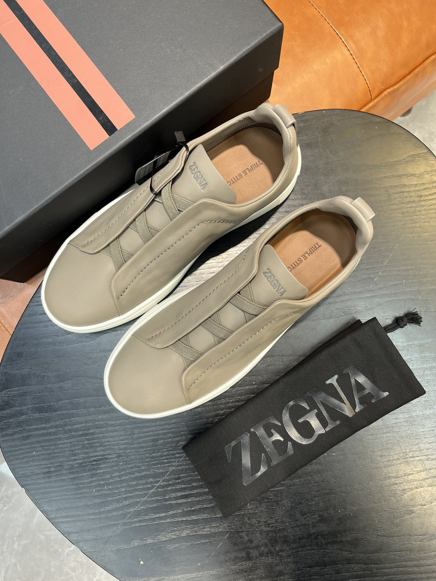 Ermenegildo Zegna Triple Stitch Leather Sneakers - Slip-On Style & Lightweight 3 i1715496277 4142 1